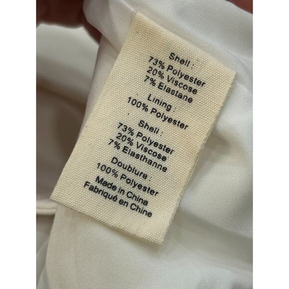 L'Agence Womens Kenzie Double Breasted Blazer Crepe Front Button White Size 6 - Picture 6 of 8